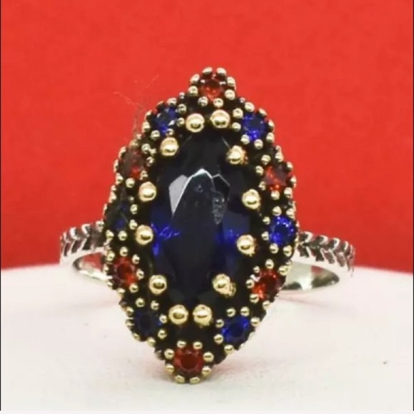 Vintage Jewelry - Sapphire 14kt/Sterling Ring